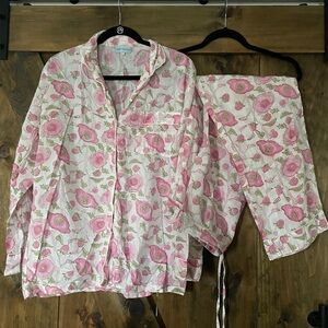 Julia Amory 100% Cotton Block Print Floral Pajama Set